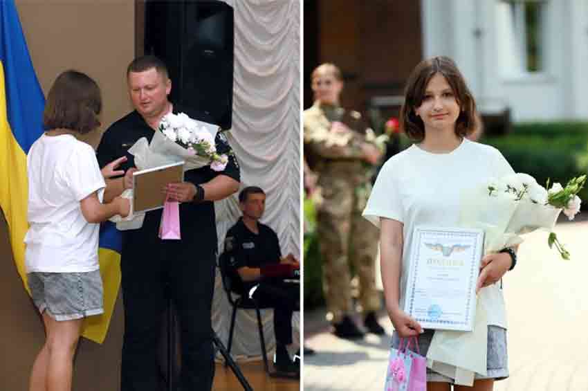 На Хмельниччині 12-річна школярка отримала подяку за допомогу у розшуку зниклої дитини