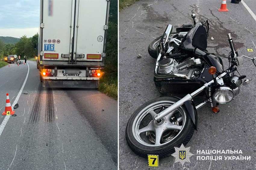 На Кам’янеччині зіткнулися мотоцикл і вантажівка