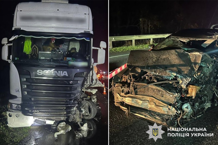 На Хмельниччині загинув водій «Audi» у масштабній ДТП за участю двох вантажівок