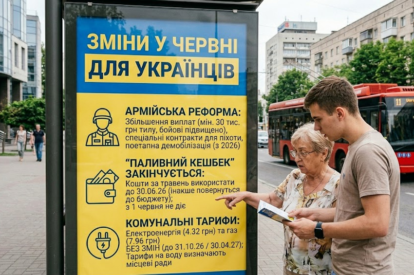 Армійська реформа, кешбек та комунальні тарифи: що зміниться для українців у червні