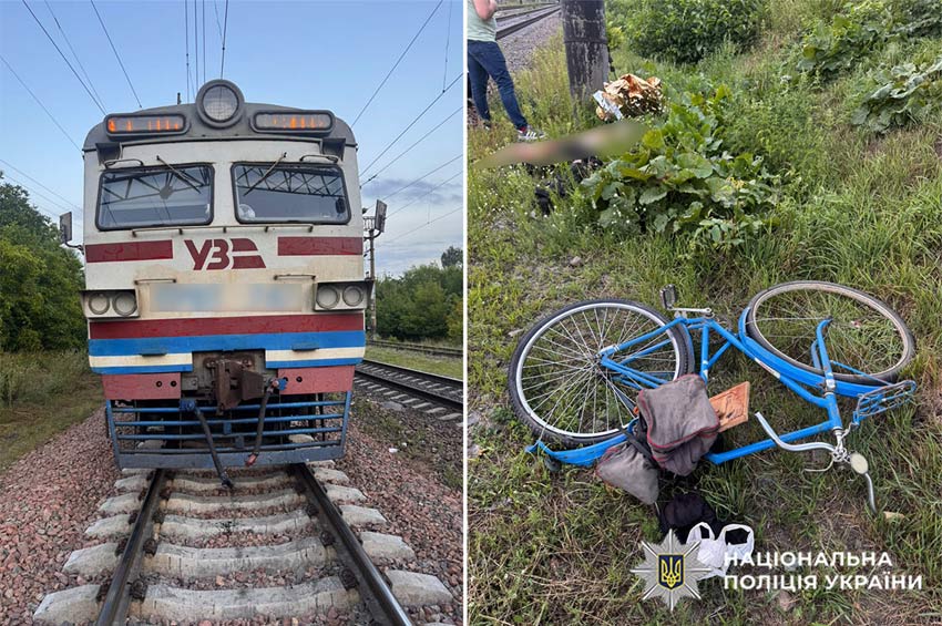 У Хмельницькому потяг смертельно травмував велосипедиста на залізничному переїзді