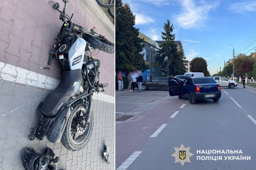У Дунаївцях зіткнулися Dacia та мотоцикл: загинув 25-річний водій 